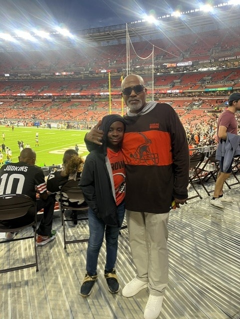 Youth and mentor at Cleveland Browns game